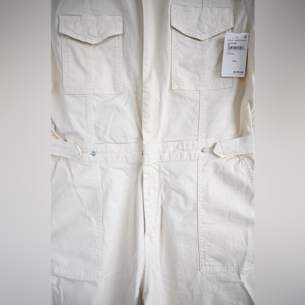 Good American “Pallazo Cropped Jumpsuit”, Ecru, New With Tags, 2XL - Picture 9 of 9